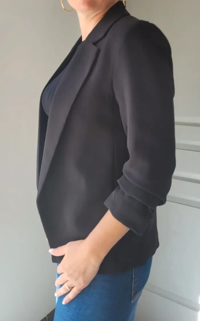 Veste blazer tailleur h&m noir 36 taille S - photo numéro 2