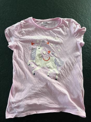 T-shirt rose motif licorne 10ans
