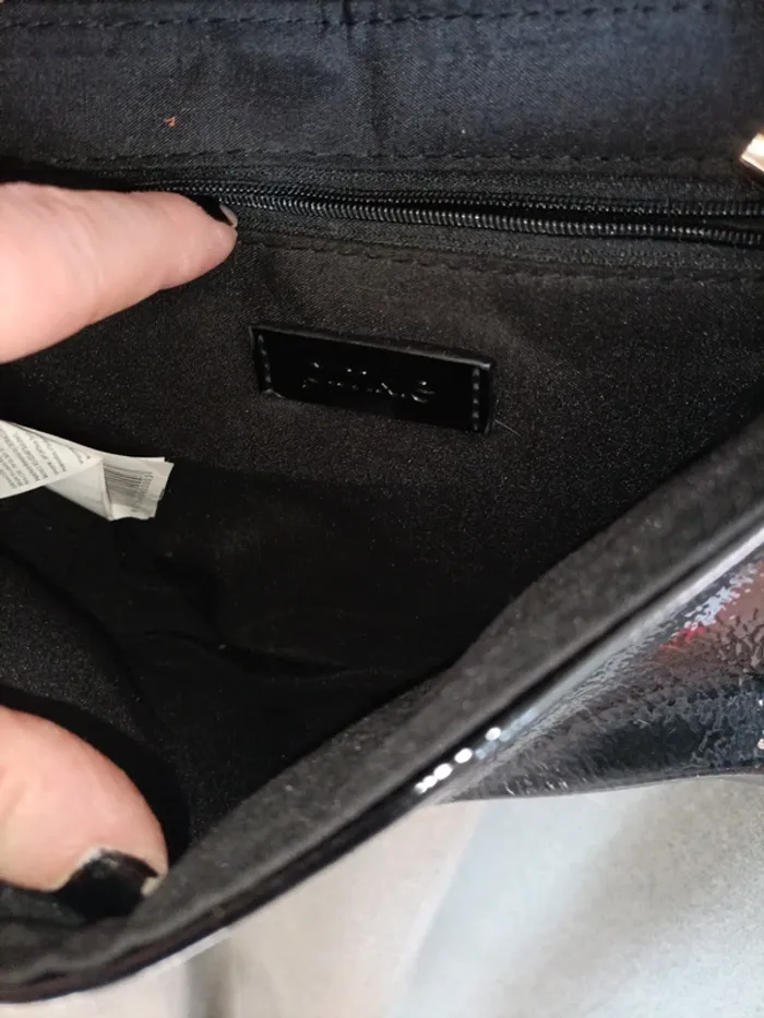 Sac à bandoulière noir vernis - photo numéro 4