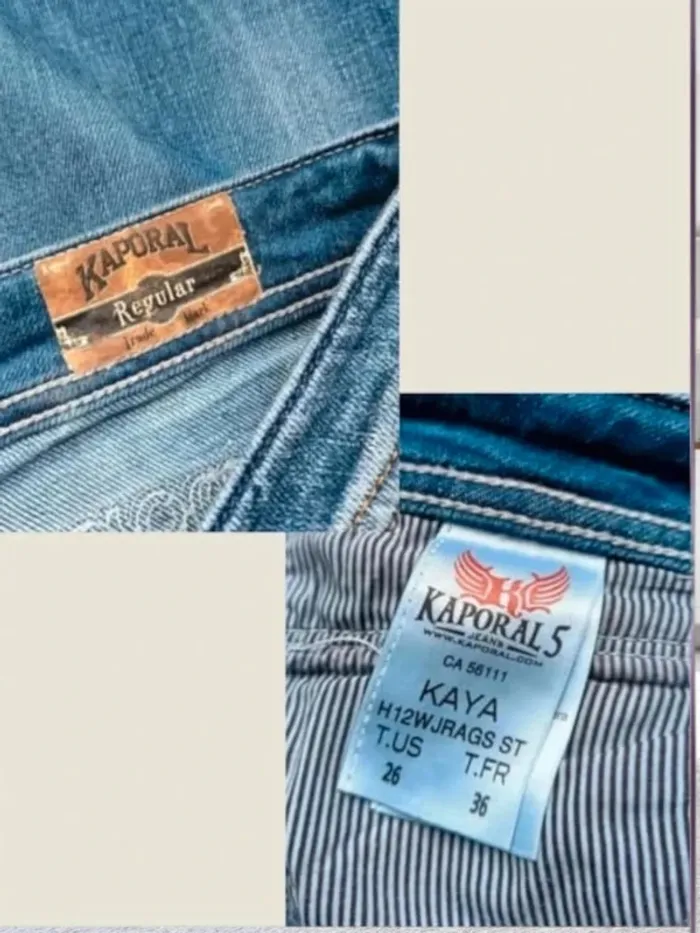 Jean Kaporal , coupe regular ,taille basse , extensible - photo numéro 7