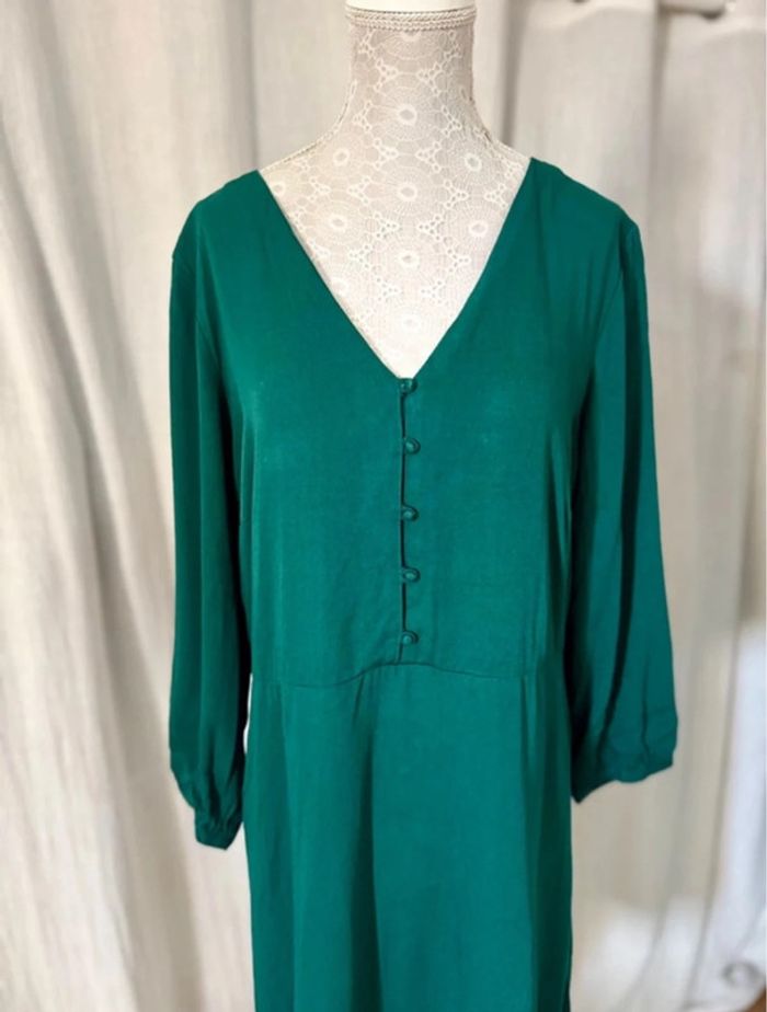 Robe fluide vert bouteille neuve Camaïeu 42 - photo numéro 5