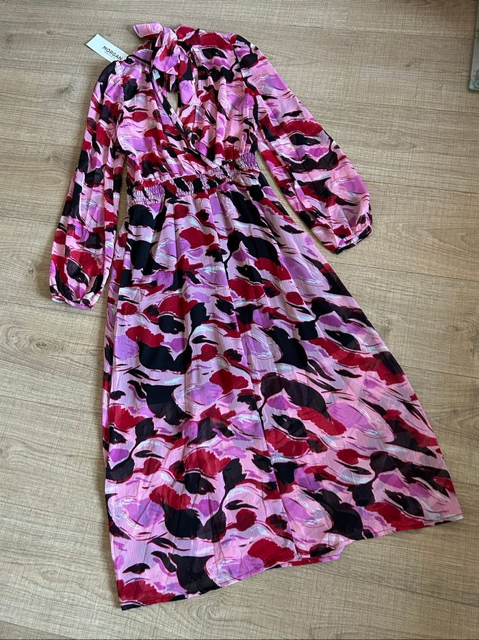 Robe longue rose neuve à manches longues Morgan taille 36 (valeur 90€) - photo numéro 8