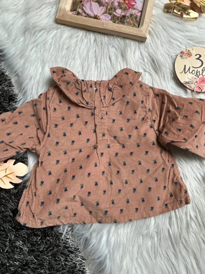 Blouse manches longues en velours - petite bateau 3 mois - photo numéro 5
