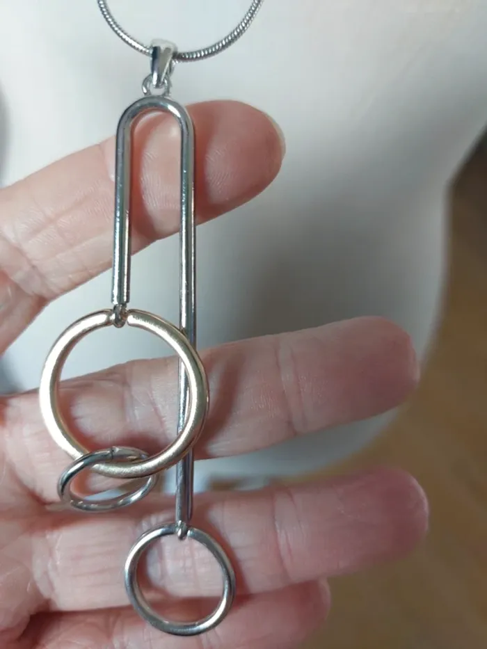 Joli sautoir fantaisie argenté et doré - photo numéro 3