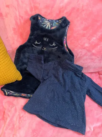 Ensemble robe polaire pilou pilou toute douce + sous pull manches longues DPAM