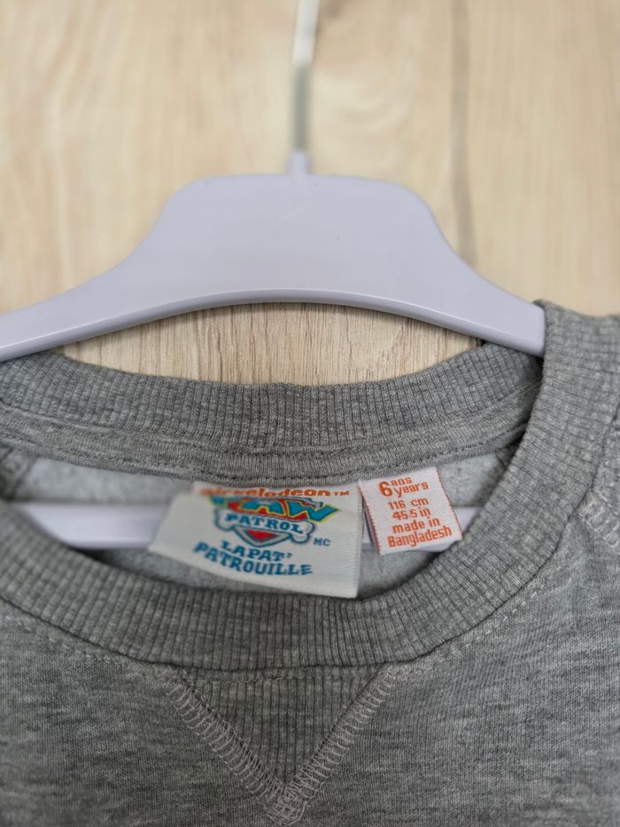 PULL GARÇON NICKELEDEON GRIS PAW PATROL CHASE 6ANS - photo numéro 3