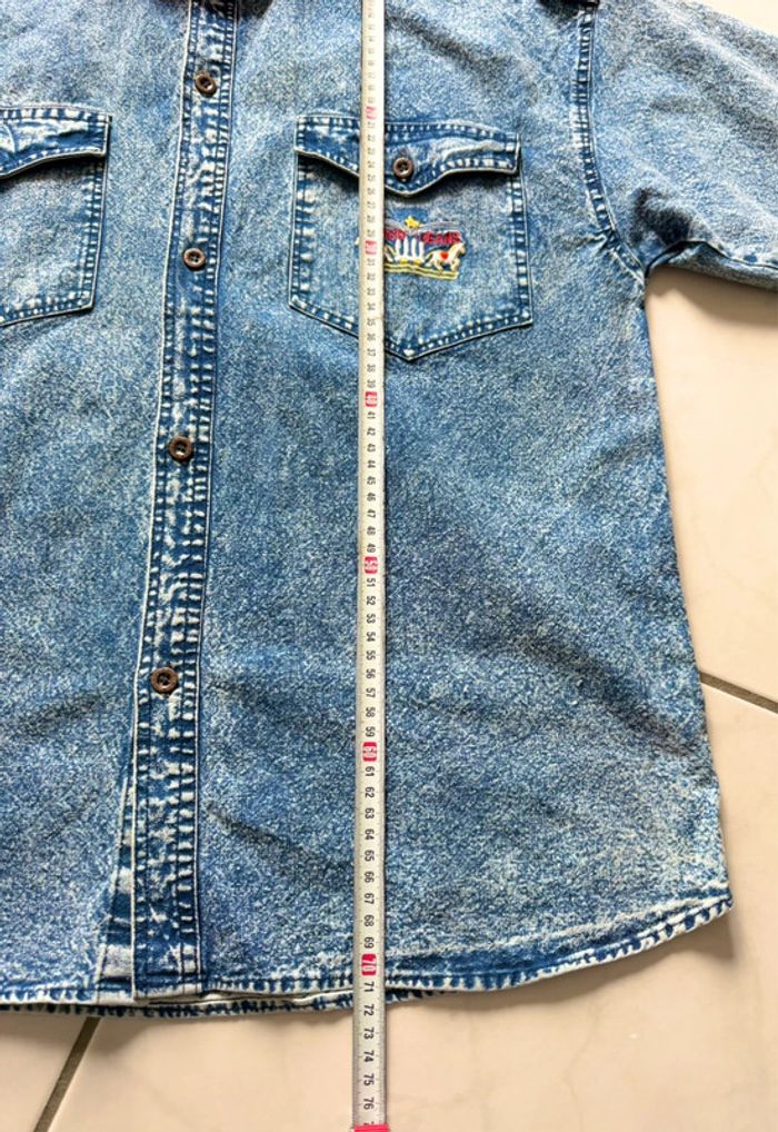 Chemise en jean denim délavé unisexe Maxyo fashion vintage taille M top état - photo numéro 8