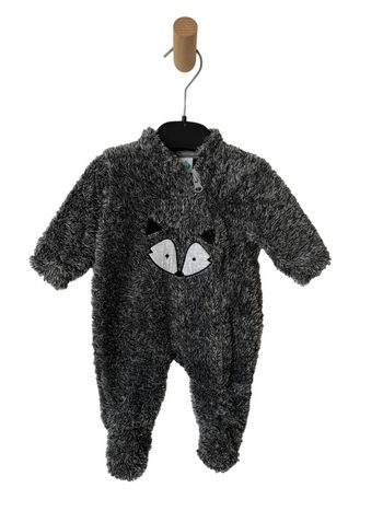 Pyjama (dors-bien) chaud à poils longs gris - Tex 1 mois