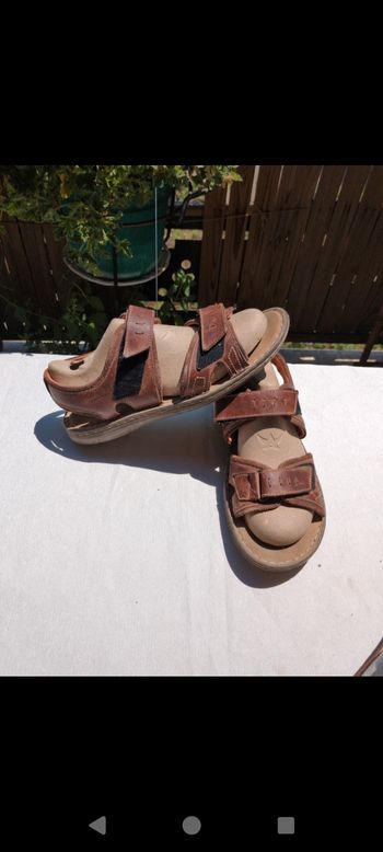 Sandales scratch en cuir homme 44