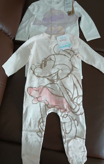 lot 2 pyjamas fille en coton minnie stitch disney 81 cm 18 mois 