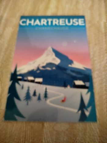 Plaque publicitaire motif chartreuse neuf