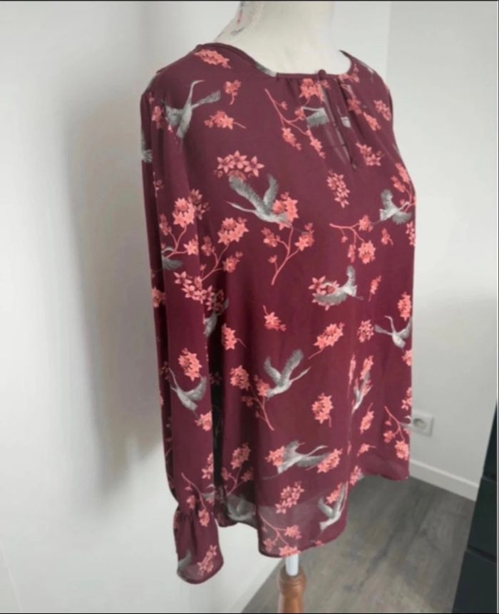 Blouse bordeaux à motifs Primark 40 ou L - photo numéro 6