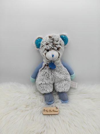 Doudou Ours Gris Bleu Rayé Choupidoux Doudou Et Compagnie DC2762