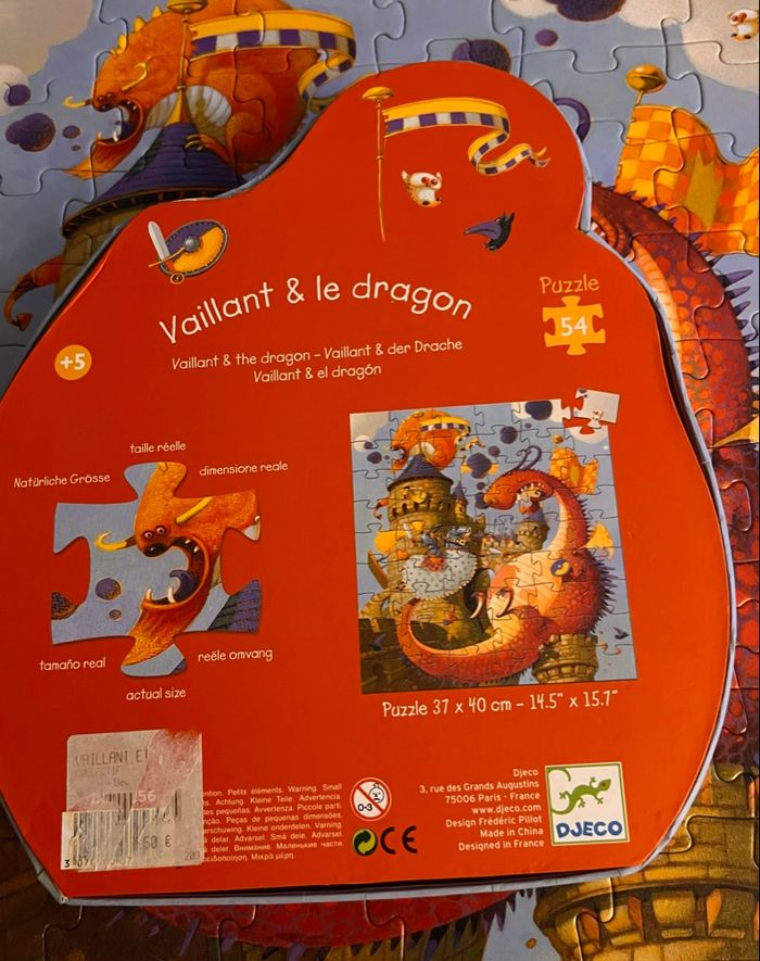 Puzzle Vaillant et le Dragon Djeco 54 pièces