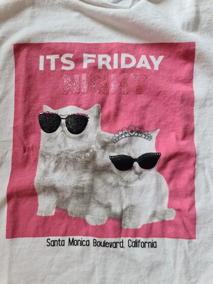 T shirt avec dessin chat - photo numéro 2