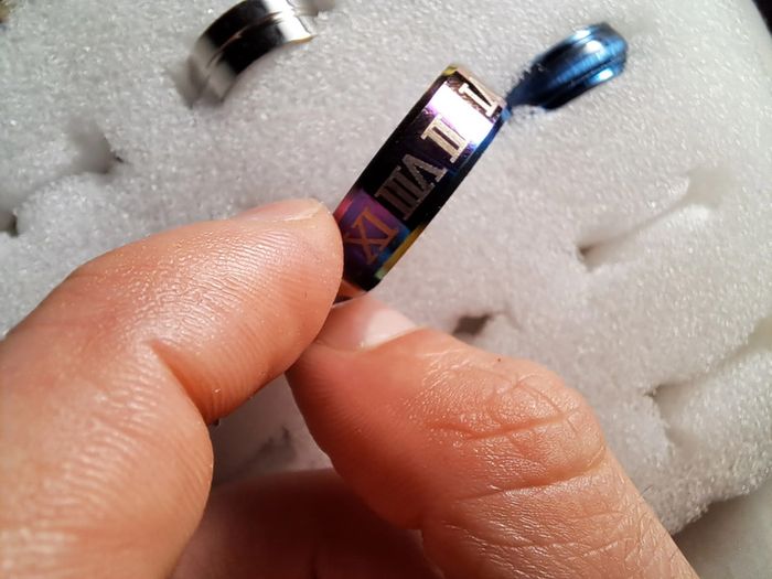 Bague acier inoxydable motifs - photo numéro 2