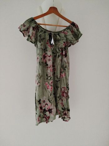 Tunique t-shirt à fleurs femmes kaki