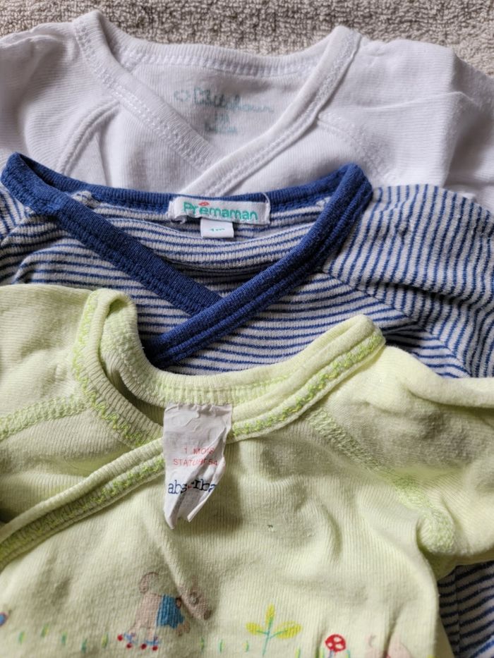 Lot de 7 bodies manches longues 1 mois garçon - photo numéro 7