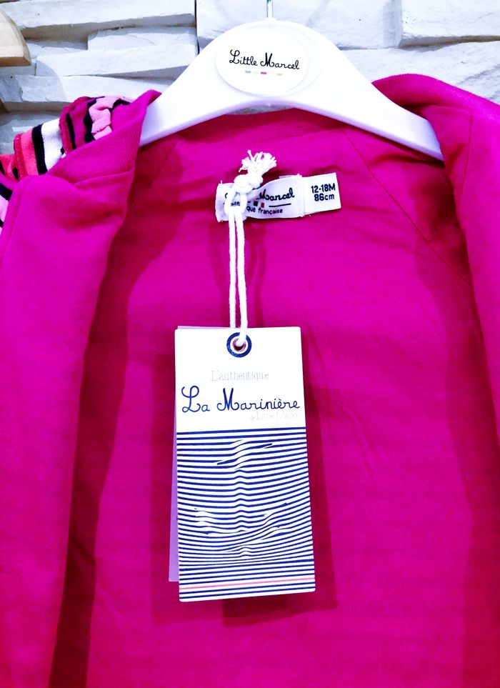 LITTLE MARCEL - NEW - ENSEMBLE 2/3P BÉBÉ FILLE RAYURES & TONS LUMINEUX 12/18M - photo numéro 9