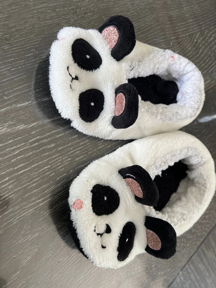 25/28 chaussons panda chaud - semelle antidérapantes - photo numéro 3