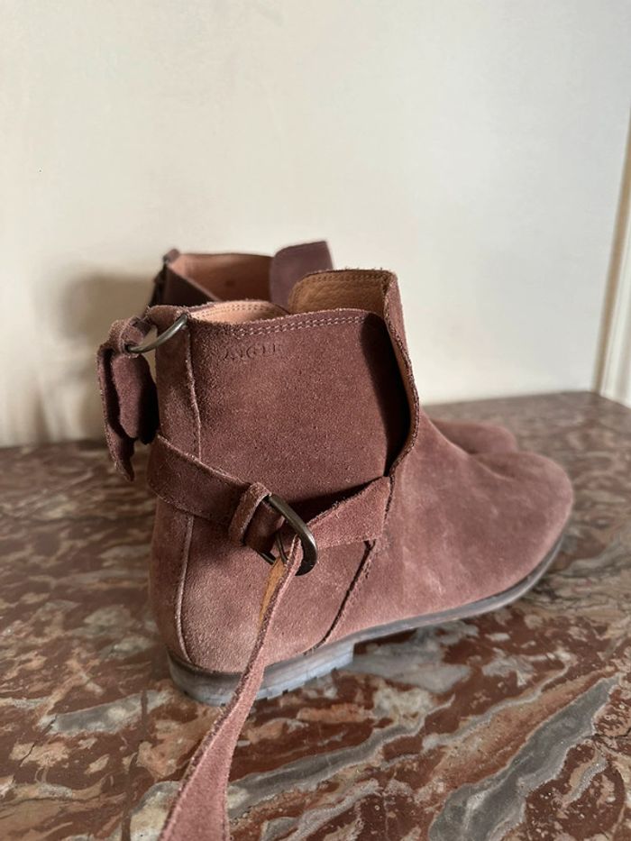 Bottines en daim marron aigle 40 - photo numéro 2
