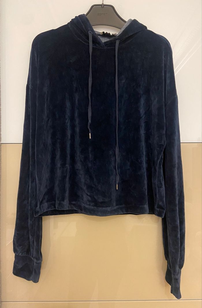 Sweat-shirt velours marine femme L/XL