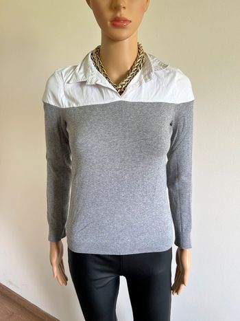 Pull chemise gris et blanc Morgan taille XS bon état