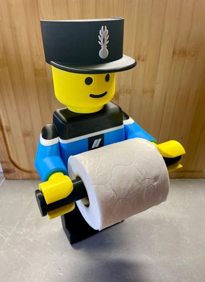 Porte-Papier Toilette Style Lego Gendarme – Déco Fun & Originale Salle de Bain - photo numéro 2