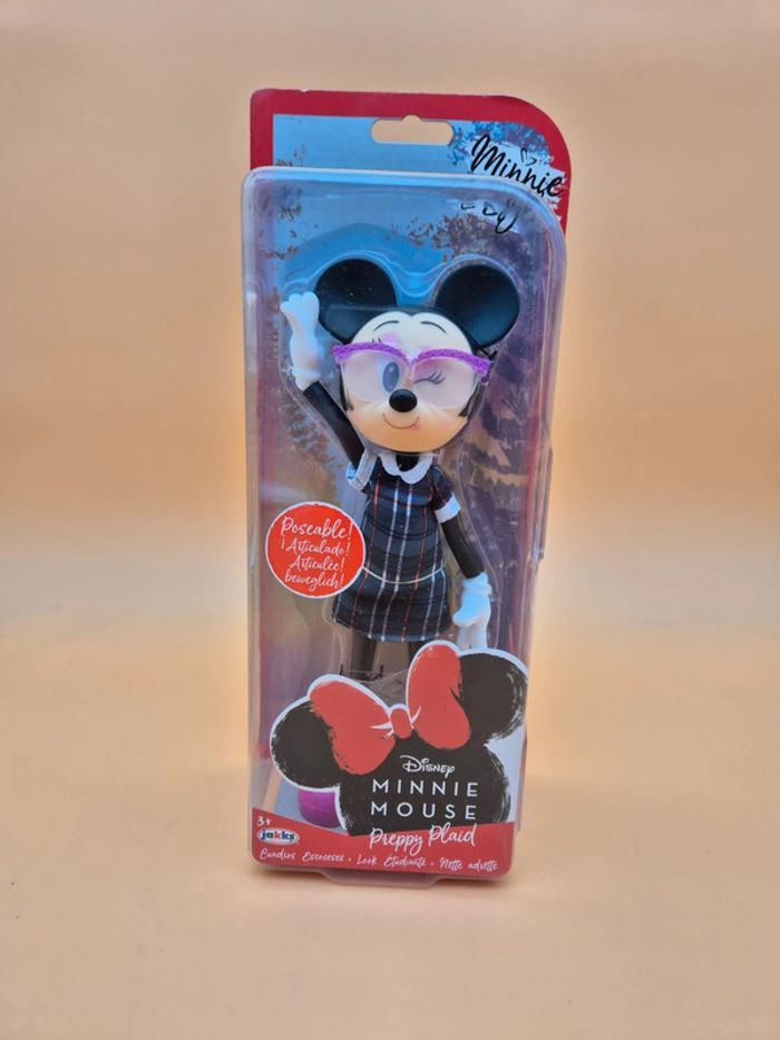 disney Poupée Minnie Mouse "Preppy Plaid" Look Écolière Stylée & Lunettes Fun