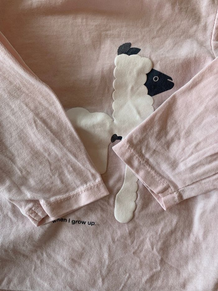 Ensemble chaud fille lama pentalon pailleté et 2 hauts - 12 mois - obaibi - photo numéro 11