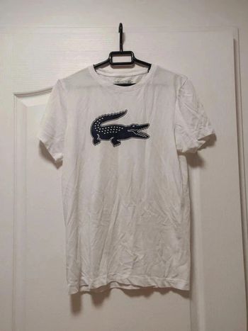 T-shirt Lacoste Sport crocodile 3D blanc et marine S