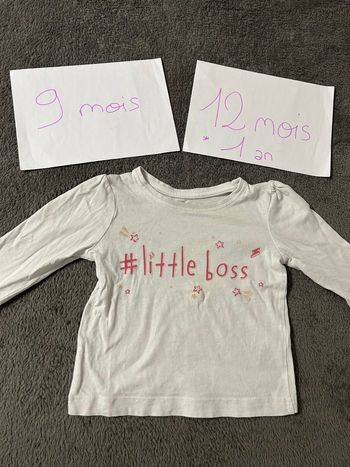 T-shirt manches longues 9-12 mois