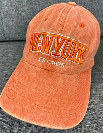 Casquette casual / sport ajustable New York NYC 1625 Orange Jeans Navy NЕUF
