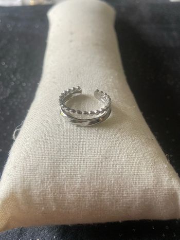 Bague argentée double ajustable