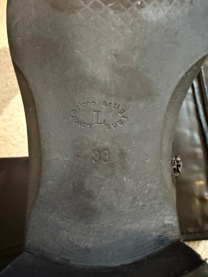 Bottes à talons en cuir Minelli Taille 38 - photo numéro 7