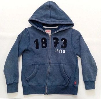 Sweat a Capuche Zippé Bleu Pour Garçon 10 ans. Marque Levi's. Gilet Zippé Bleu