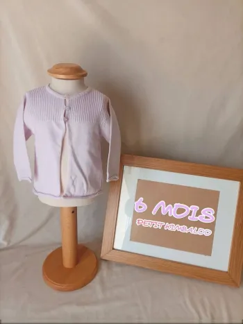 Gilet rose très pâle Petit Kimbaloo fille 6 mois