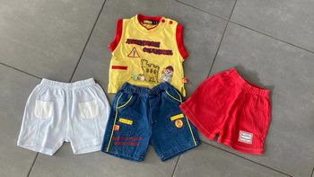 Lot ensemble vêtement bébé 6 mois garçon short debardeur