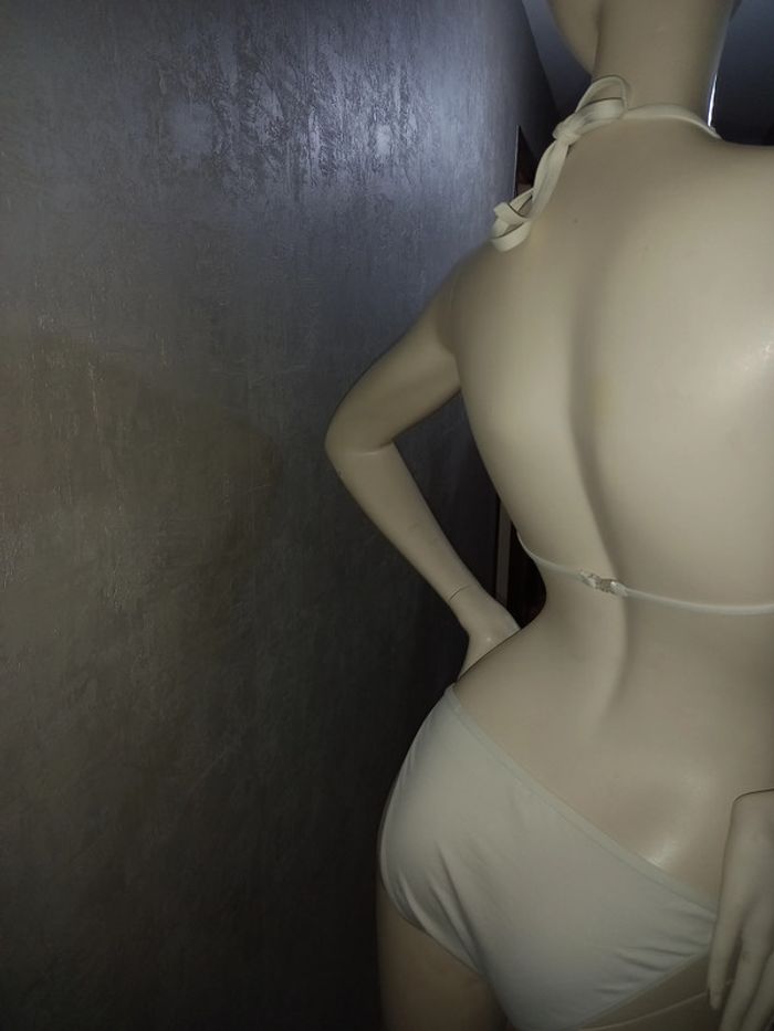 maillot de bain triangle 2 pièces blanc taille 36/38 - photo numéro 3