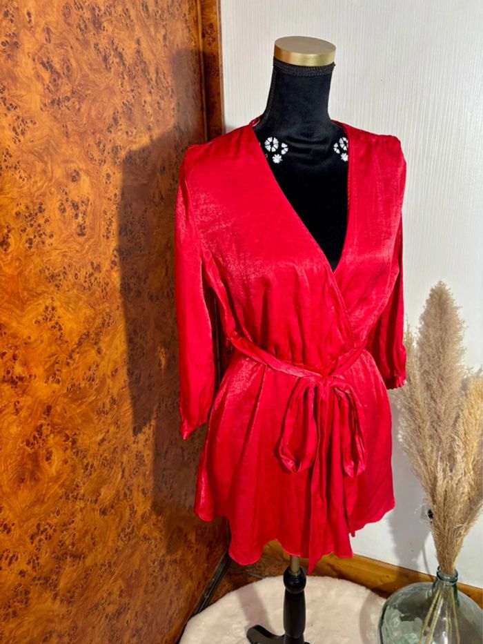 Sublime combishort satinée rouge Zara | Taille M | Élégant & ultra féminin - photo numéro 2