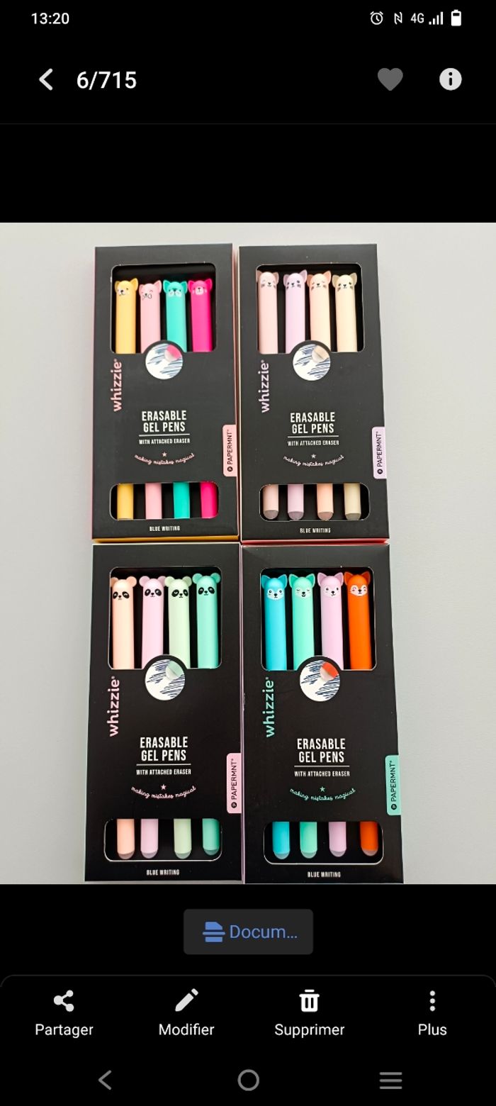 Lot de Stylos effaçables (type Legami) neufs - photo numéro 3