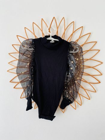Body côtelé noir Shein 12/18 mois