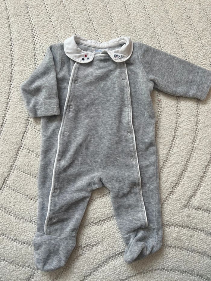 Pyjama velour avec col