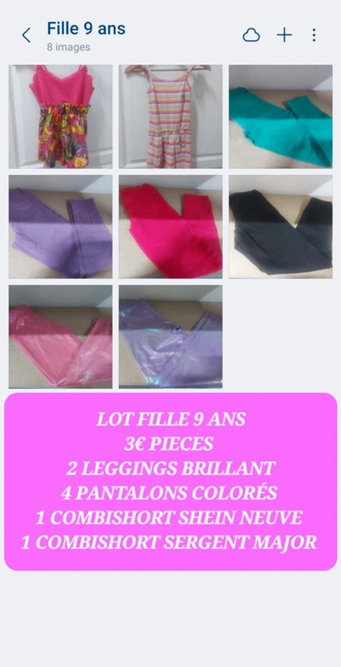 Lot fille 9 ans