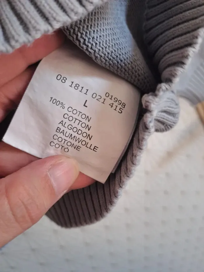 Pull homme gris cargo L décoloration de pliage car rarement porté prix mini - photo numéro 6