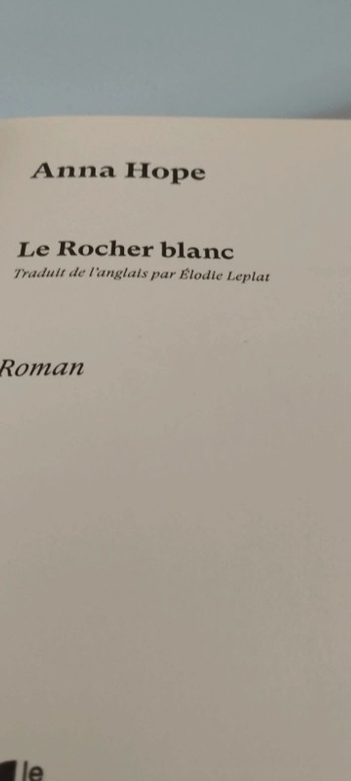 Le Rocher blanc, Anna Hope. - photo numéro 2