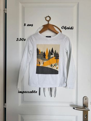 T-shirt manche longue okaidi 8 ans