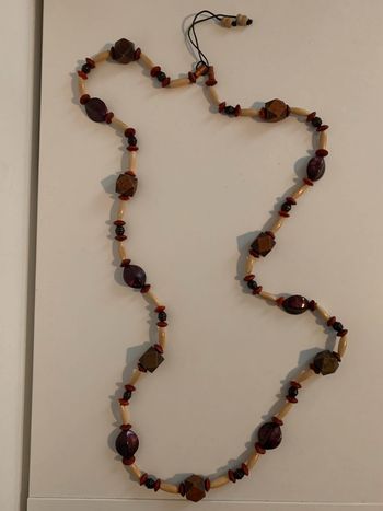 Sautoir perles bois