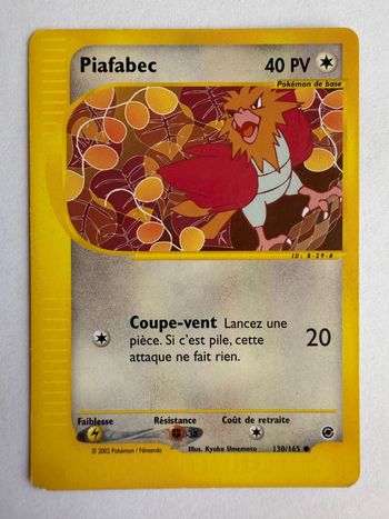 Carte Pokémon Piafabec 130/165 Expédition FR usée