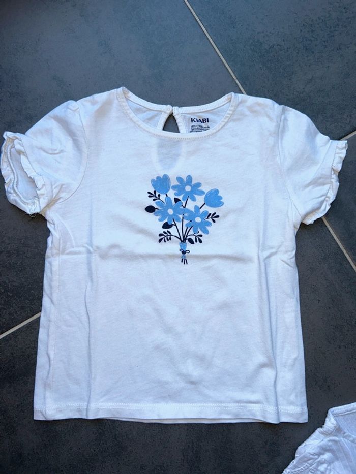 Lot de 2 t-shirts et short bébé fille Kiabi - photo numéro 2